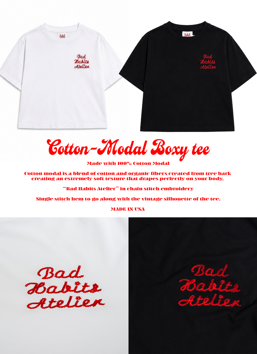 Bad Habits Atelier Boxy Tee (Black)