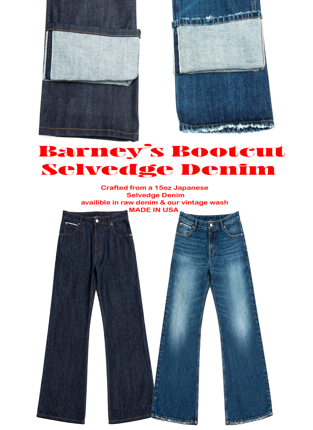 Barney’s Bootcut Jeans (washed selvedge)