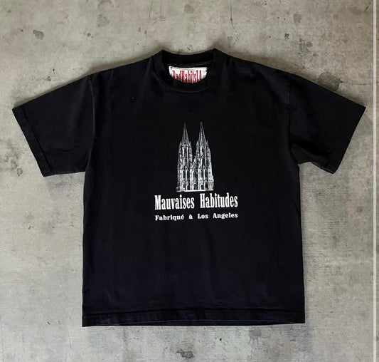 Mauvaisus Habitudes cathedral tee